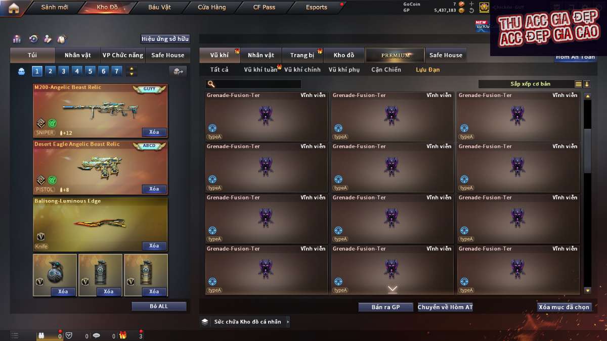 shop acc cf uy tin gia re
